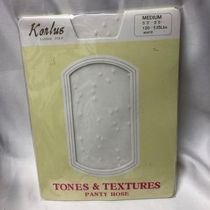 NEW Korlus white dotted pantyhose 120-135lbs